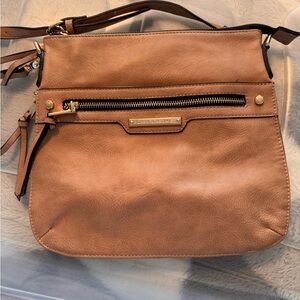Poppy & Peonies Brown  Crossbody Bag